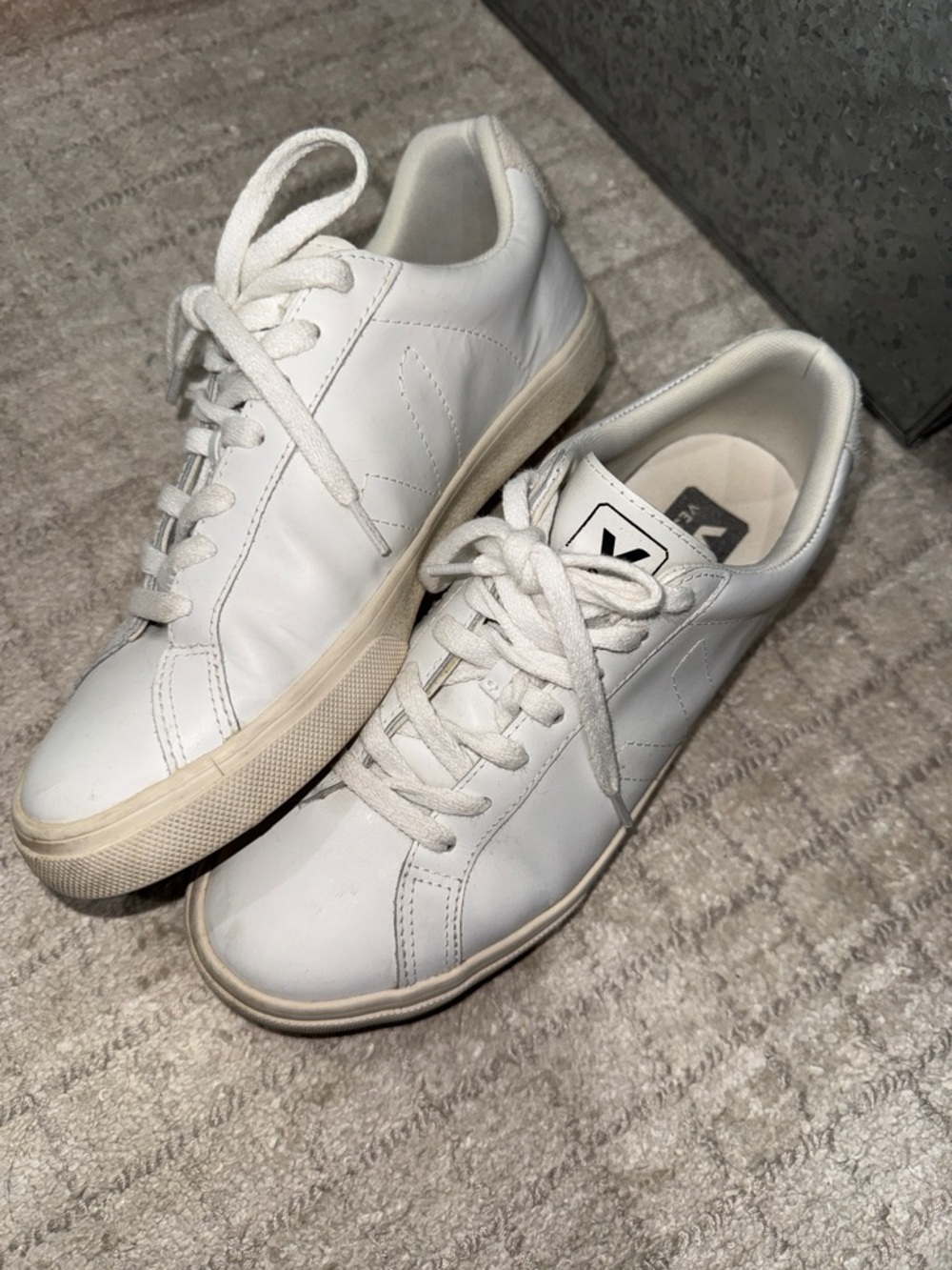 Veja White Low-Top Leather Sneakers
